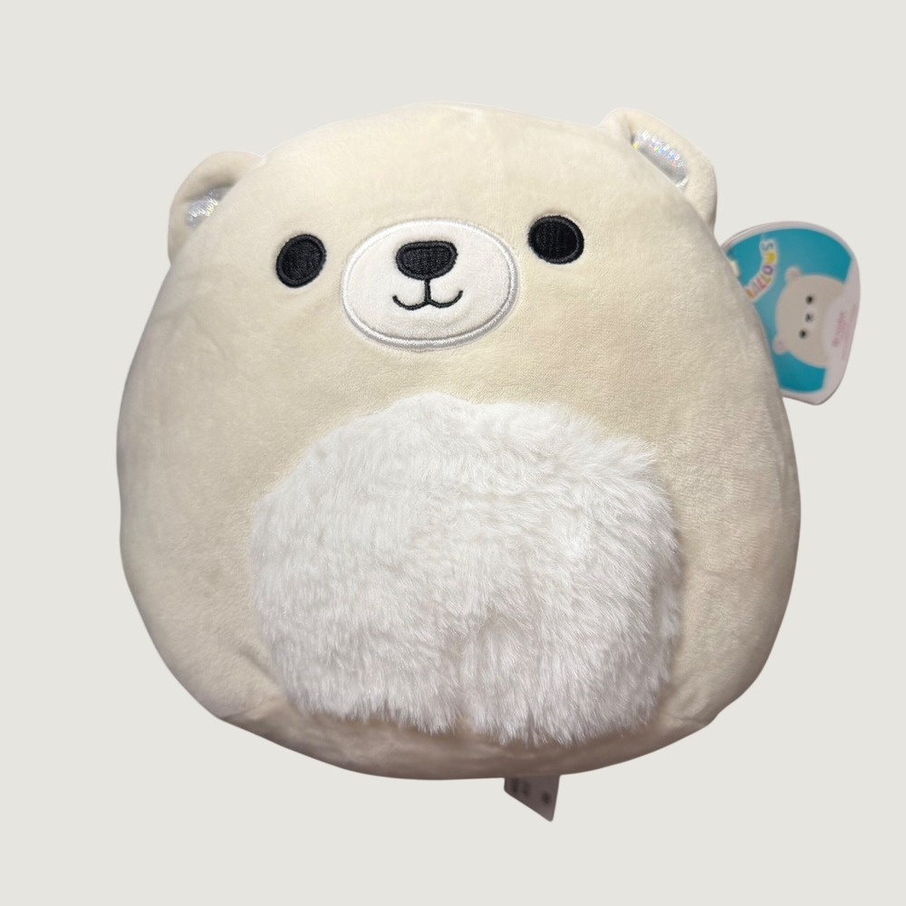 Squishmallows Brooke Polar Bear 8" Plush Fuzzy Belly White 2019 Holiday